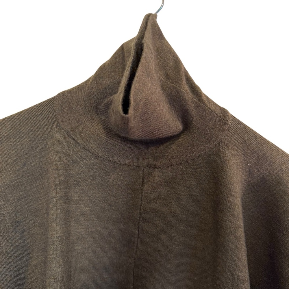 Anthropologie Dark Brown Black Knit Asymmetrical Poncho Sz OSFM - Picture 4 of 7